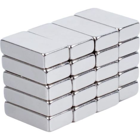 Packung mit 20 starken Neodym-Magneten für Kühlschränke, Bastelarbeiten, Whiteboards, rechteckige Magnete 20 x 10 x 5 mm (1/4)