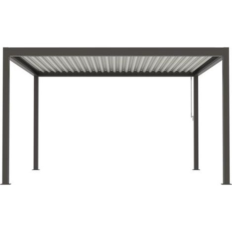 Pergola Bioclimatique Aluminium Autoportante Gris 4x3 Manuelle Caleta France (1/5)