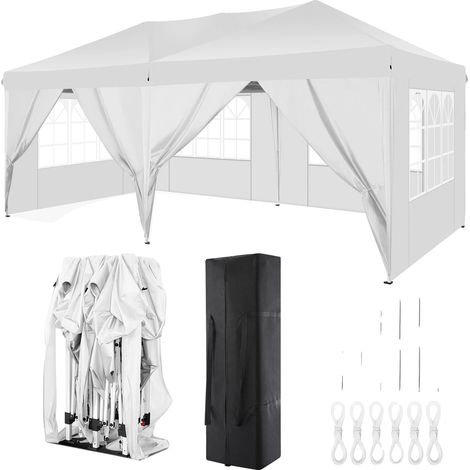Pavillon, wasserdichtes Material, höhenverstellbar, weiß, 3 x 6 m (1/2)