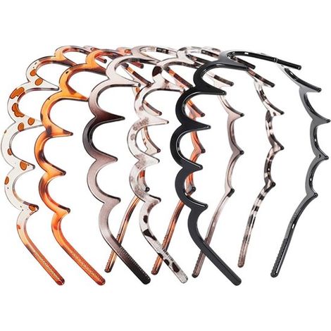 Juego de 5 cintas para el cabello para lavarse la cara, antideslizantes para cabello ondulado, de copa alta, ideales para sujetar el cabello suelto. (1/5)