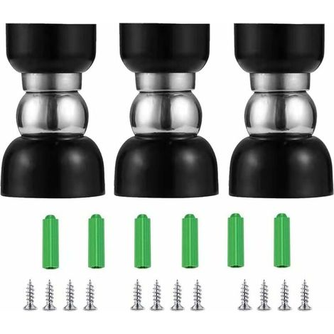 3 Pièces Butoir de Porte Magnétique,Acier Inoxydable Butées Arrêts de Porte Door Stoppers pour Montage Mural ou au Sol avec Vis - 55x34x30mm-LIAIKI