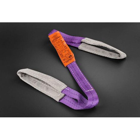 Lifting Sling 1000 kg 1 m – Flat Webbing Double Polyester Band – Reinforced Against Cuts (1/5)