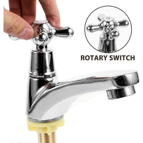Paire de robinets de salle de bain, robinet de salle de bain moderne, robinet mitigeur P20241126315 (eau froide, eau chaude) (1/5)