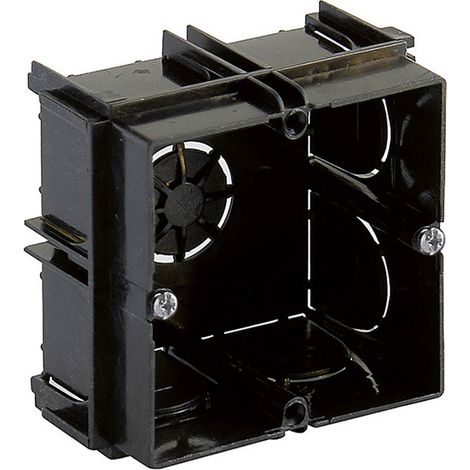 Boîte d'encastrement - WOLFPACK - 1 poste - 65x65x40 mm - Plastique - Noir (1/2)