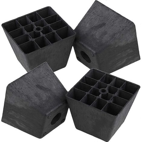 Pieds de canapé trapézoïdaux en plastique noir, lot de 4 (Type 2), coffret cadeau Y-zsc (1/5)