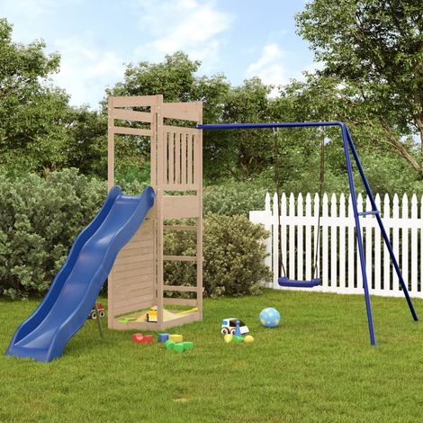 Aire de Jeux d'extérieur, Maison enfant exterieur, Maisonnette de jeu bois de pin massif LKOWF99932 (1/5)