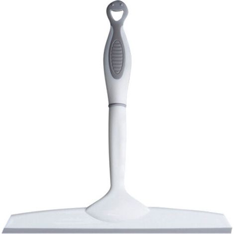 Grattoir de douche, grattoir à vitre en caoutchouc Triomphe, accessoire de nettoyage de vitres en plastique blanc pour salle de bain et voiture. (1/5)