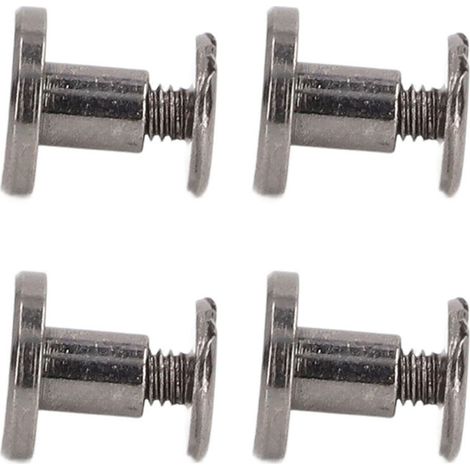100 jeux de vis à reliure Chicago en métal, laiton électroplaqué, tête courbée, tête plate, vis à riveter le cuir à faire soi-même, 9x6,5mm, gris argenté. (1/5)
