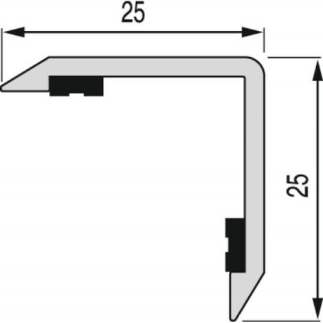 Cornière adhésive de protection d'angle inox satiné 25 x 25 x 1500 mm - DINAC
