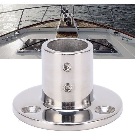 Garde-corps de bateau, raccord à base ronde en acier inoxydable 316, pour tube de 25mm/1 pouce, angle 90°, quincaillerie marine.