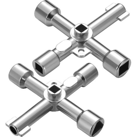 APEX Lot de 2 clés pour armoire de commande à 4 voies, multifonction, clé dynamométrique,  électrique, boîte de compteur de gaz (1/5)