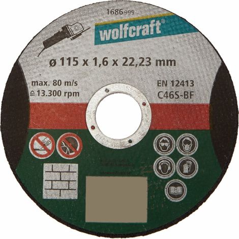 Disco da taglio di precisione Wolfcraft per pietra 115x1,6x22,23 mm (1686999) (1/3)