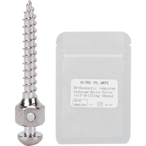 Vis Orthodontique Auto-taraudeuse 1,6x10mm (0,1x0,4po) Vis d'Ancrage Dentaire Professionnelle pour Cliniques (1/5)