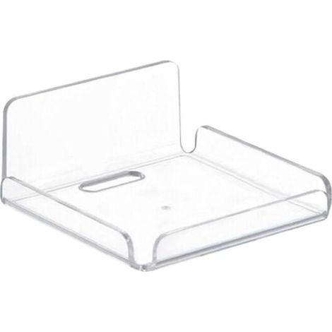 Small Wall Shelves Floating Shelves, Mini Hanging Shelves, No Drilling Acrylic Self Adhesive Shelves for Bathroom, Living Room, Bedroom, Kitchen, Office (Square) (1/5)