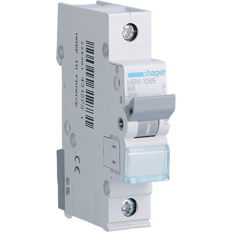 Disyuntor monofásico HAGER B6A MBN106E (1/4)