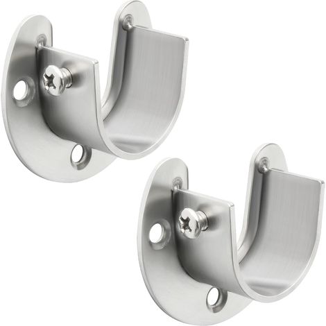 2 Pièces - Support Tringle - Fixation Rideau - Acier Inoxydable Brossé Réglable Pour Tige 25-28MM Dressing Salle De Bain 52x42x22cm