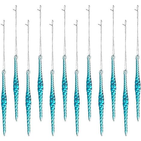 Icicle Pendants 12 Pcs Acrylic 5 Inch For Christmas Glass Lightweight (1/5)
