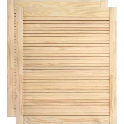 Set di 2 ante a persiana ante per armadi ante per mensole rivestimento per armadio guardaroba 69x59,4 cm legno di pino massiccio 020003898 (1/5)