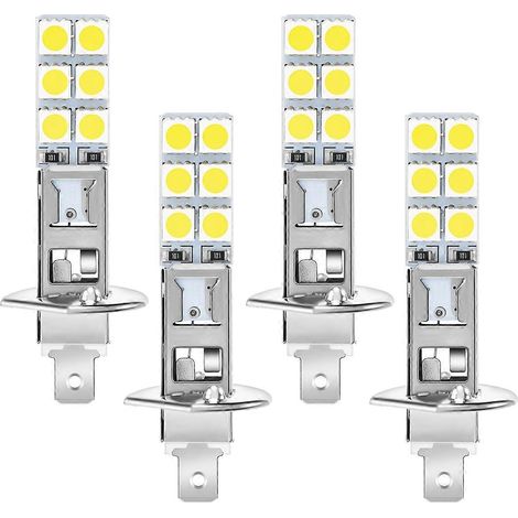 4 Stück H1 6000K Superweiß 80W LED-Scheinwerferlampen-Set Nebelscheinwerfer--