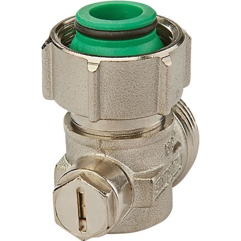Simplex Heizkörper Einzel Kugelhahn EXCLUSIV, vernickelt Eck, AG, 3/4" Eurokonus