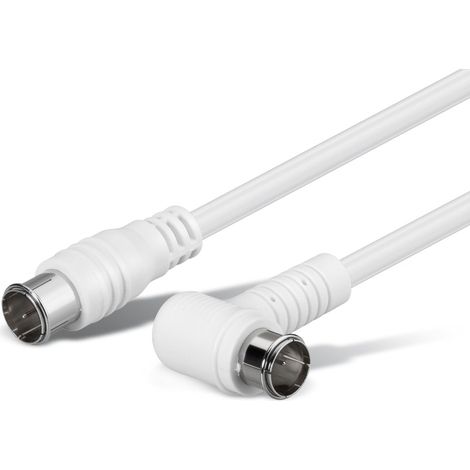 S-IMPULS SAT-Antennenanschlusskabel, 2x F-Quick-Stecker, weiß, 3,5 m,100dB, gewinkelt