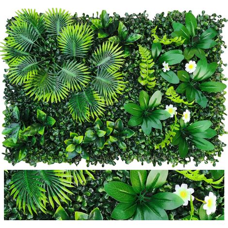 Artificial Plant Wall 40×60 cm – 4 Panels for Home, Garden, Café, and Office Decoration (1/5)
