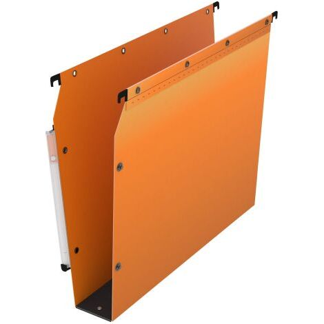 Dossier suspendu plastique pression L'Oblique AZ fond 5 cm pour armoire - jaune - Lot de 10