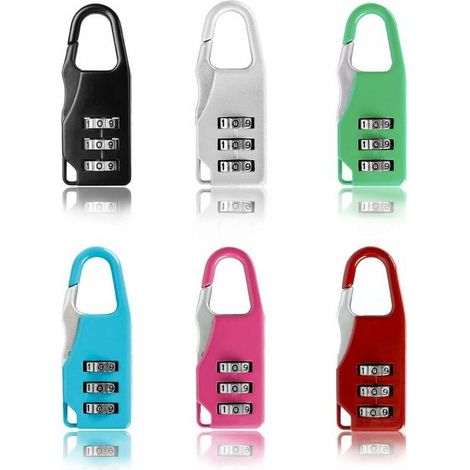 6 Pièces Cadenas Code Mini Cadenas Code 3 Chiffres Bagages Serrure à Combinaison Cadenas à Code pour Casier Mini Serrure à Combinaison pour Bagages,Sac à Dos, école ou Salle de Gym,Vali (1/5)
