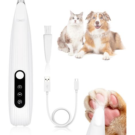 Tondeuse Chat Silencieuse, Tondeuse Animaux Chat Poils Longs avec Lumière LED, Rechargeable USB sans Fil, Faible Vibration,Pour Chien, Chat, Chiot, Petit Animal, Toilettage des Pattes, Yeux, Visage (1/5)