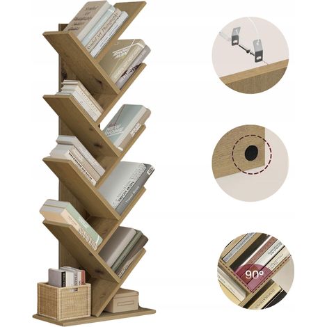 Libreria artigianale, albero di Natale, scaffale per biblioteca, mobiletto per albero