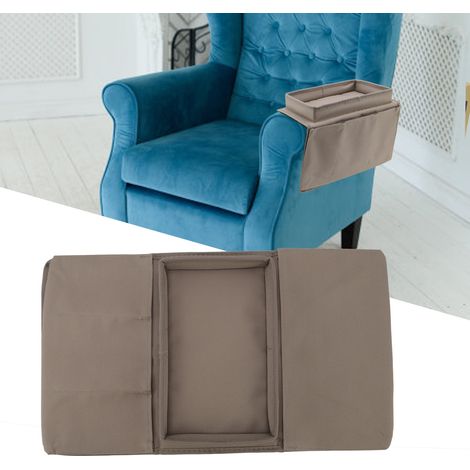 [Tablette pour sofa] Sofa Tray Folding Arm Storage Holder Table 600D Oxford Cloth Side Pockets for Couch Coffee (1/5)