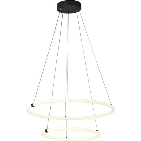 Searchlight Revolve Pendente ad anello a 2 luci LED, nero opaco 3000K (1/5)