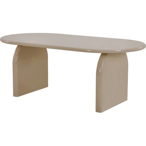 Table à manger 8 personnes en MDF - Beige brillant - FELYRIA (1/5)