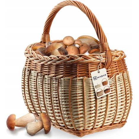 KADAX Weidenkorb, Pilzkorb, Einkaufskorb, Picknickkorb, Obstkorb, Weidenkorb, groß, öko