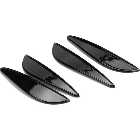 4 pièces Becquet de Pare-chocs Auto Splitter Fin Canards Kit Carrosserie Décoratif Protection Compatible S6 A6 C8 Noir Brillant (1/5)
