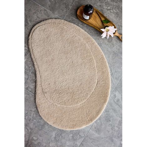 Elvis tapis de bain 85x60cm beige. (1/4)