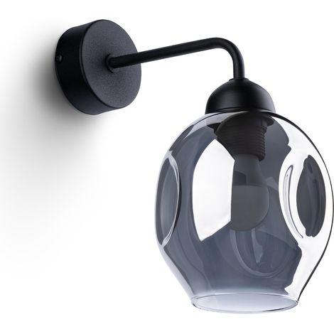 Lampada da parete Quicksand 1 E27 nera lumilo 11.179.43 (1/5)