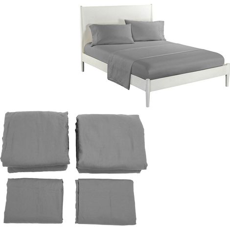 Ensemble de literie quatre pièces gris foncé de la marque American KING (1/5)