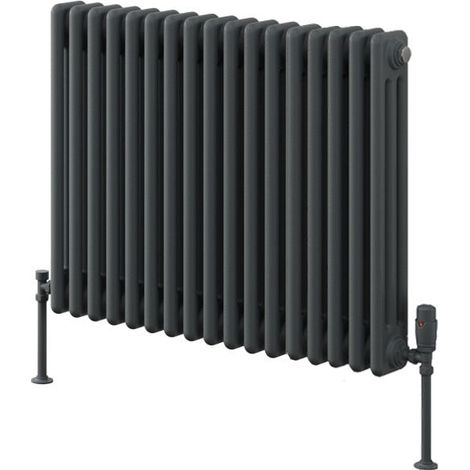 Reina Colona 3 Column Horizontal Radiator 600mm H x 785mm W - Anthracite