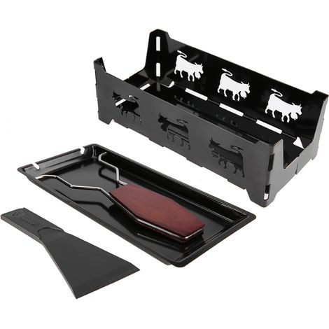 Plaque de cuisson portable antiadhésive à raclette avec poignée en bois (1/5)