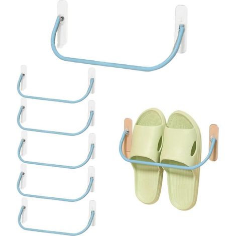 6 Pièces Étagère Chaussures Murale Suspendre, Porte-Chaussures Pliant pour Bain Entrée, Couloir et Placard