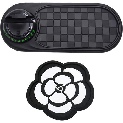 1 Morceau De Tapis Antidérapant Multifonctionnel pour Voiture Et 1 Morceau De Tapis Antidérapant en Forme De Fleur, Tapis De Support pour Téléphone Portable, Tapis De Fixation en Silicone. (1/5)