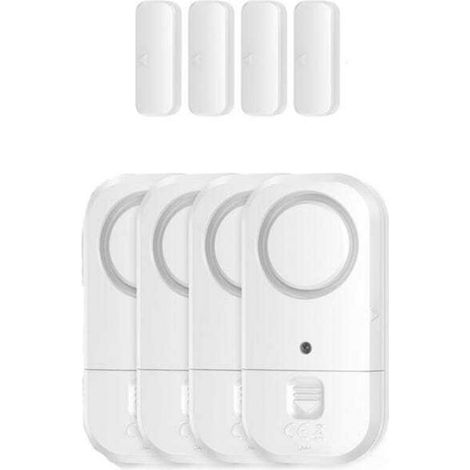 Capteurs d'alarme pour portes et fenêtres - Sécurité enfants, maison, bureau, magasin, dortoir, appartement, camping-car, lot de 4