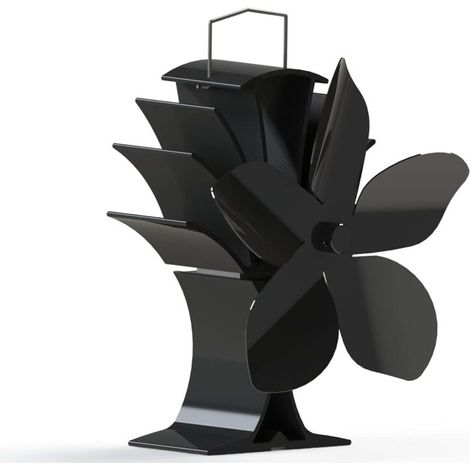 5-Blade Stove Fan with Heat Operation and Fuel Saving – Desktop – Black – Fireplace and Stove Accessories (1/5)