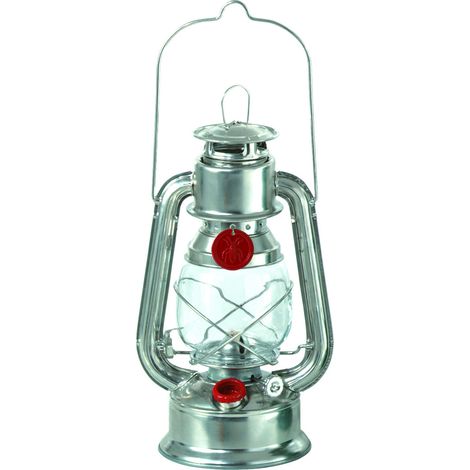 Lampe tempête à pétrole naturel 30 cm – Finition galvanisée – Autonomie 24h – Réservoir 0,5L – Éclairage extérieur – Guillouard