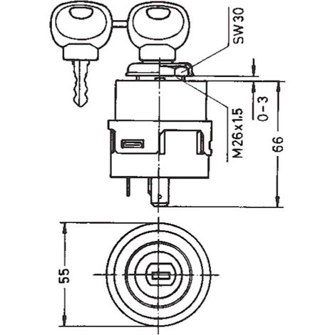 Aptiv 330332 - MERIT start switch - 4 positions - 2 keys