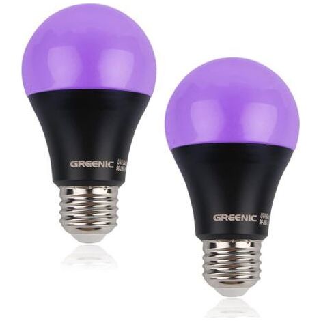 2 LED Bulbs Wide Pressure 85-265V Violet Light UV Black Bulb Fluorescent Part Plastic-Sheathed Aluminum Bulb Power 15 (1/5)
