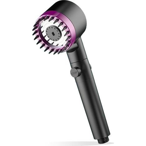 Soffione doccia universale multifunzione, 3 modalità, interruttore a un clic, regolabile, con getto a pioggia (rosa) (1/5)