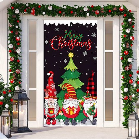 Nouvelle décoration adhésive de porte pour Noël, toile de fond festive, tapisserie murale pour porte de chambre, largeur de porte - SDMT-055 - 110 x 180 cm