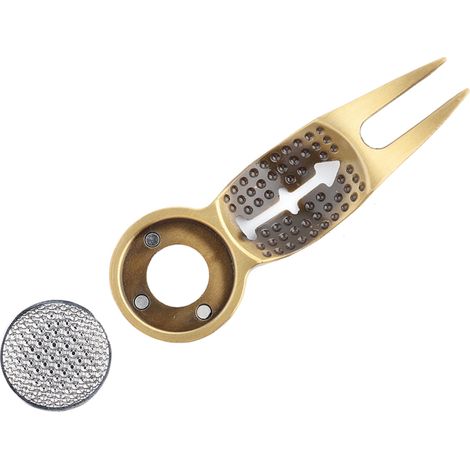 Outil de réparation de gazon en alliage d'aluminium multifonction pour le golf avec marqueur de balle (1/5)